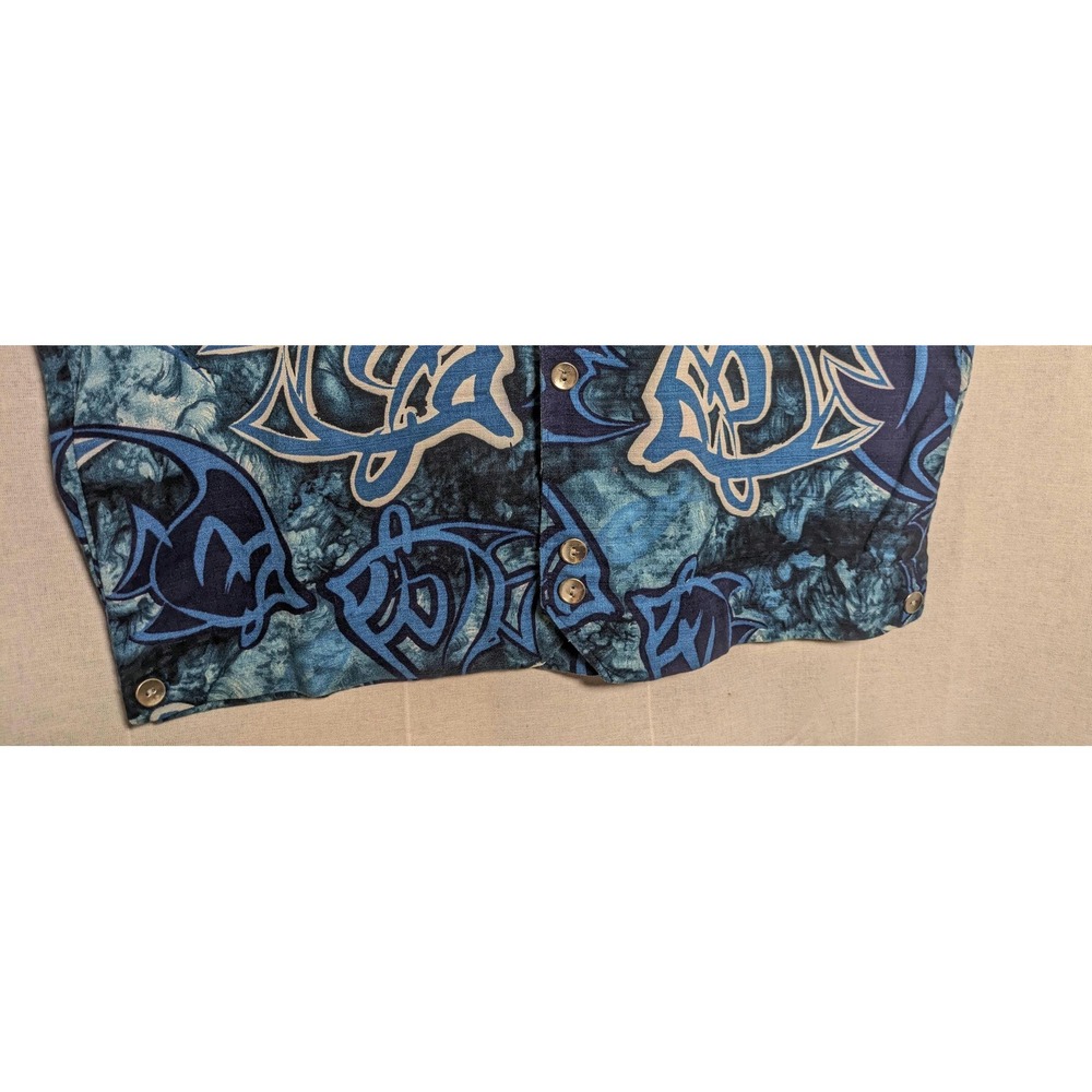 Cropped 50s Ka Lani Hapa Jac vintage barkcloth Hawaiian short sleeve button‎ up - Picture 4 of 5